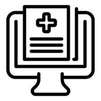 Online health file icon, outline style vector