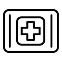 icono de datos médicos en línea, estilo de contorno vector