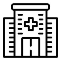 icono de edificio médico, estilo de contorno vector