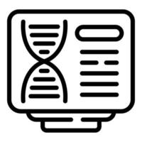 icono de ADN en línea, estilo de contorno vector