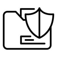 Secured folder icon, outline style vector