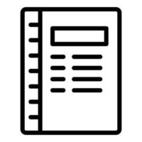 Task schedule notebook icon, outline style vector