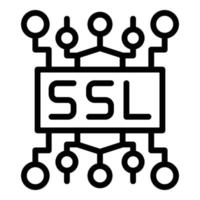 icono de certificado SSL, estilo de contorno vector