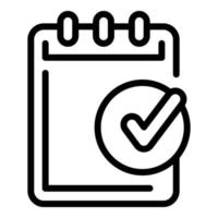 Calendar task icon, outline style vector