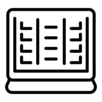 Computer task schedule icon, outline style vector