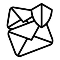 Security email icon, outline style vector