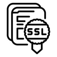 Ssl emblem icon, outline style vector