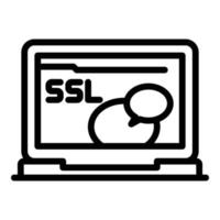 icono de seguridad web, estilo de esquema vector