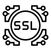 Ssl system icon, outline style vector