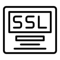 icono de seguridad ssl, estilo de contorno vector