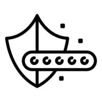 Shield safe cipher icon, outline style vector