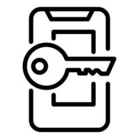 Phone cipher icon, outline style vector