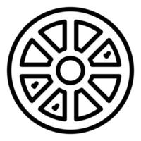 Wheel cipher icon, outline style vector