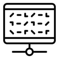 Cipher encryption icon, outline style vector