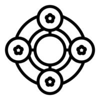 Round cipher icon, outline style vector