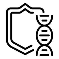 Shield dna icon, outline style vector