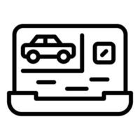 icono de coche de compra, estilo de contorno vector