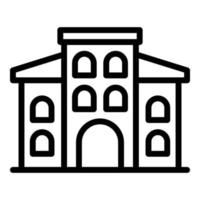 icono del campus universitario, estilo de esquema vector