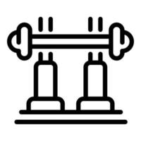 Barbell home icon, outline style vector