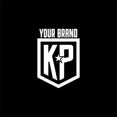 KP initial gaming logo with shield and star style design