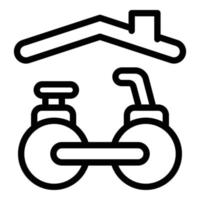 icono de inicio de bicicleta, estilo de contorno vector