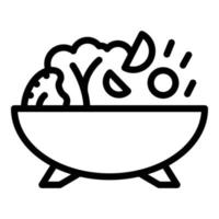 icono de comida de menú wok, estilo de contorno vector