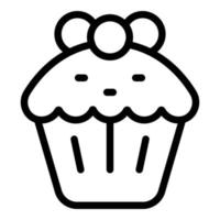 Cupcake icon, outline style vector