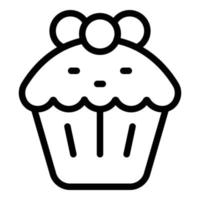 icono de cupcake, estilo de contorno vector