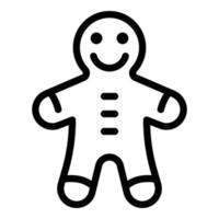 Gingerbread man icon, outline style vector