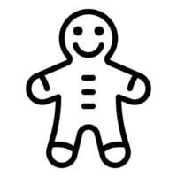 icono de hombre de pan de jengibre, estilo de contorno vector