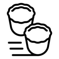 Bakery cups icon, outline style vector