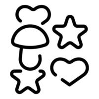 Cookie molds oven icon, outline style vector