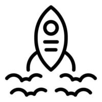 Rocket start icon, outline style vector