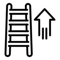 Career up ladder icon, outline style vector