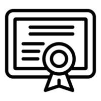 icono de certificado de carrera, estilo de contorno vector