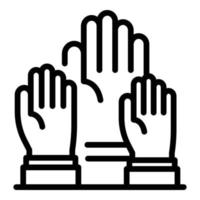 Democracy hands icon, outline style vector