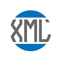XML letter logo design on white background. XML creative initials circle logo concept. XML letter design. vector