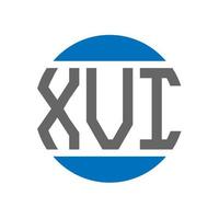 xvi diseño de logotipo de letra sobre fondo blanco. xvi concepto de logotipo de círculo de iniciales creativas. xvi diseño de letras. vector