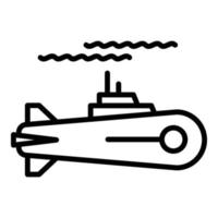 Sail submarine icon, outline style vector