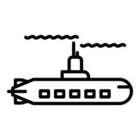 Military submarine icon, outline style vector