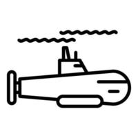 icono de transporte submarino, estilo de esquema vector