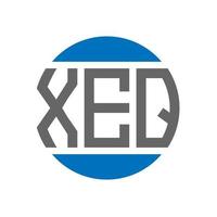 diseño de logotipo de letra xeq sobre fondo blanco. concepto de logotipo de círculo de iniciales creativas xeq. diseño de letras xeq. vector