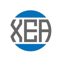 diseño del logotipo de la letra xea sobre fondo blanco. concepto de logotipo de círculo de iniciales creativas de xea. diseño de letras xea. vector