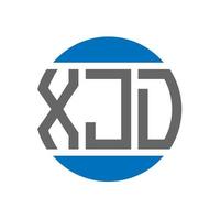 XJD letter logo design on white background. XJD creative initials circle logo concept. XJD letter design. vector