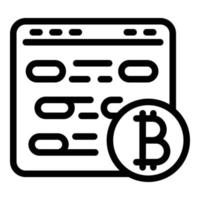 Blockchain page icon, outline style vector