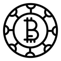 Bitcoin icon, outline style vector