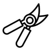 Steel secateurs icon, outline style vector