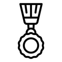 icono de medalla de primer lugar, estilo de contorno vector