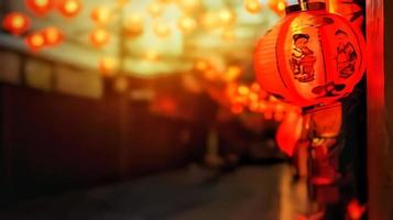 Defocused chinese new year background photo