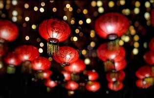 Defocused chinese new year background photo